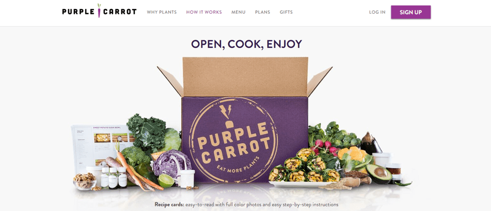 Purple Carrot Custom Printed Boxes Example